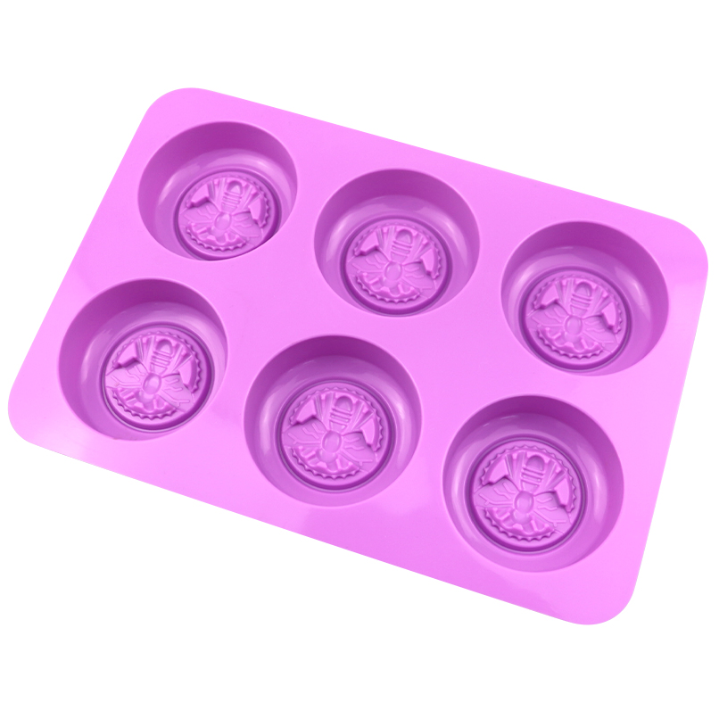 6-Hole Molde de Silicone em Forma de Mel, Molde de Silicone para Velas, Molde para Fazer Sabão