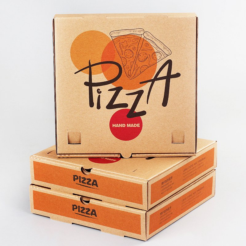 Caixa de pizza personalizada de papelão ondulado barato de grau alimentício por atacado com logotipo