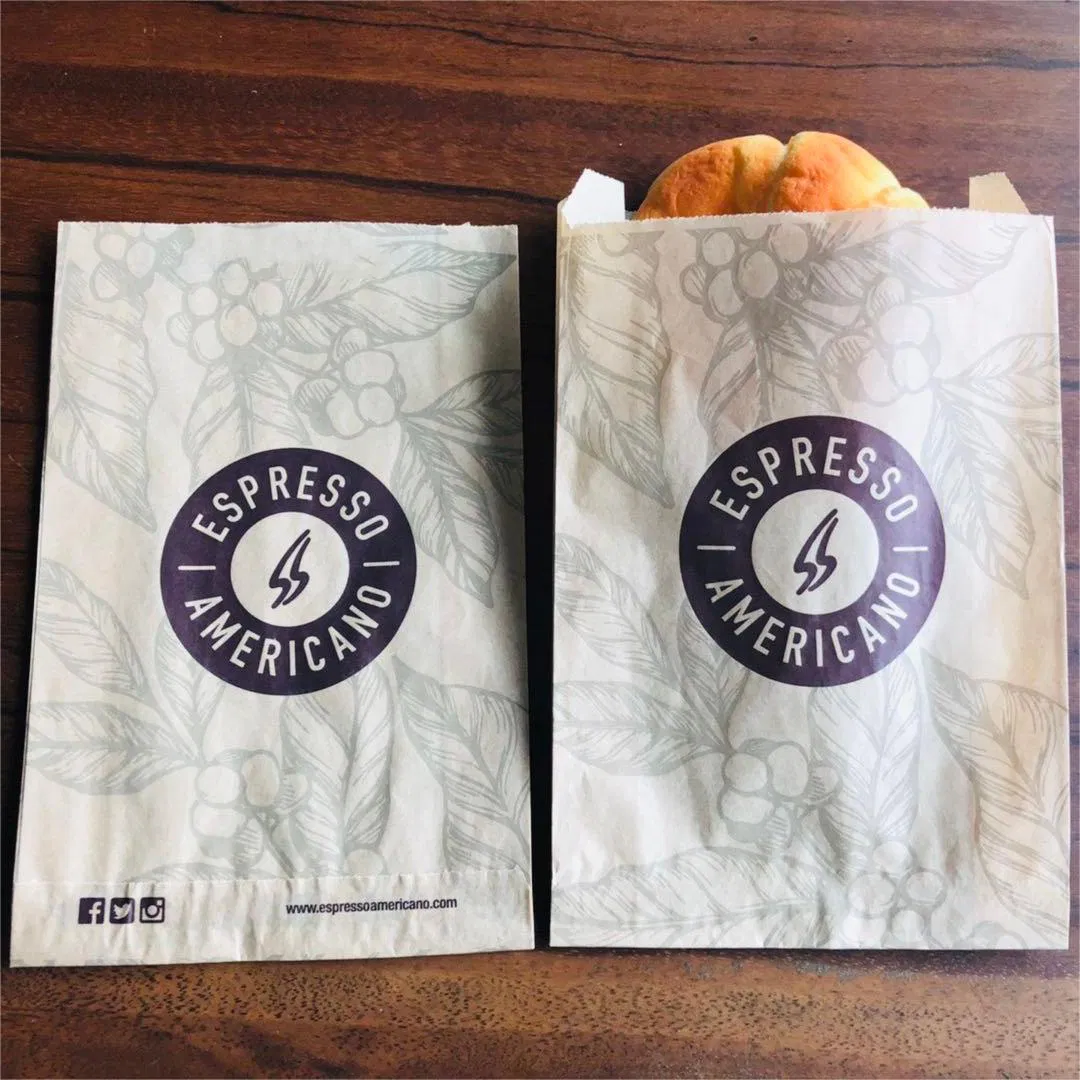 Embalagem de papel kraft para sanduíches, biscoitos e produtos de padaria, resistente a gordura e personalizada