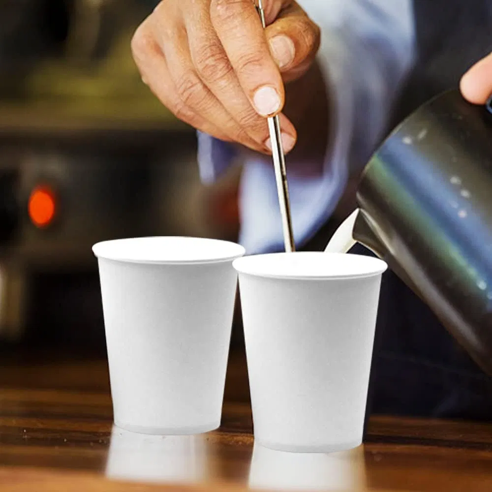Copos de Papel PLA Descartáveis de Parede Única com Logo Personalizado para Bebidas Quentes e Frias para Café e Chá 8oz 12oz 16oz 20oz Copo Artesanal