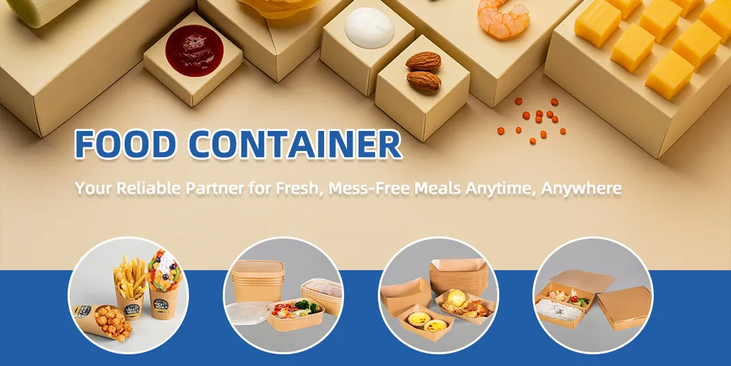 Caixa de Papel Kraft para Alimentos Segura para Micro-ondas, Segura para Forno, Segura para Congelador, Descartável, À Prova de Vazamentos, Dividida, Container para Comida para Viagem