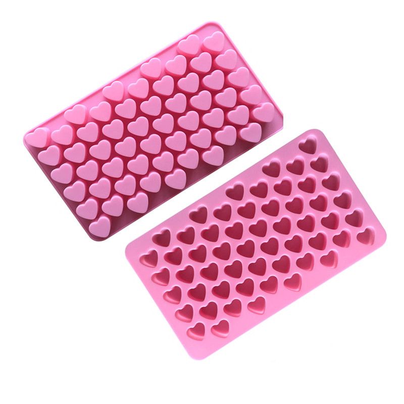 Moldes de Silicone em Forma de Coração com Cavidade para Chocolate, Utensílios de Cozinha, Moldes para Sabão, Bandejas de Resina, DIY, Fazer à Mão