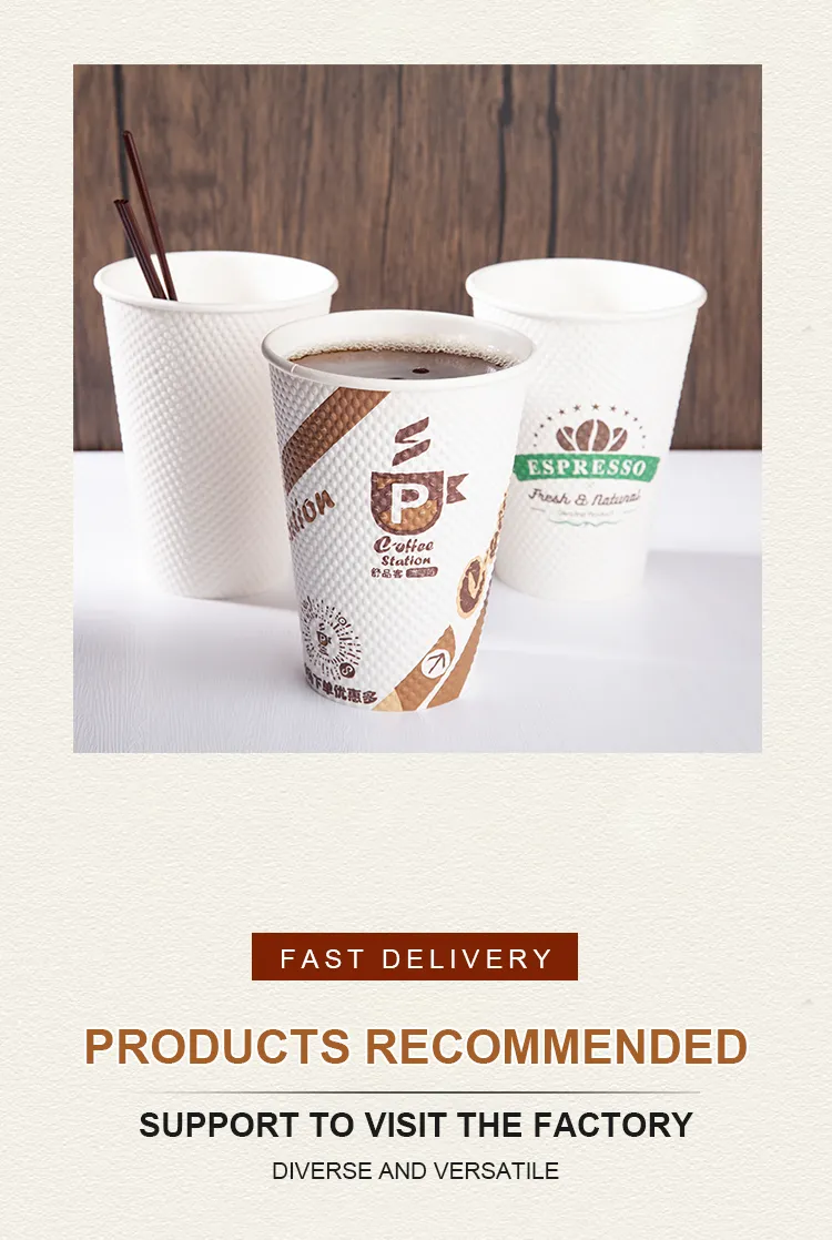 Copos de Papel Embossados Ecológicos Biodegradáveis Descartáveis para Bebidas Quentes e Frias Copos de Café