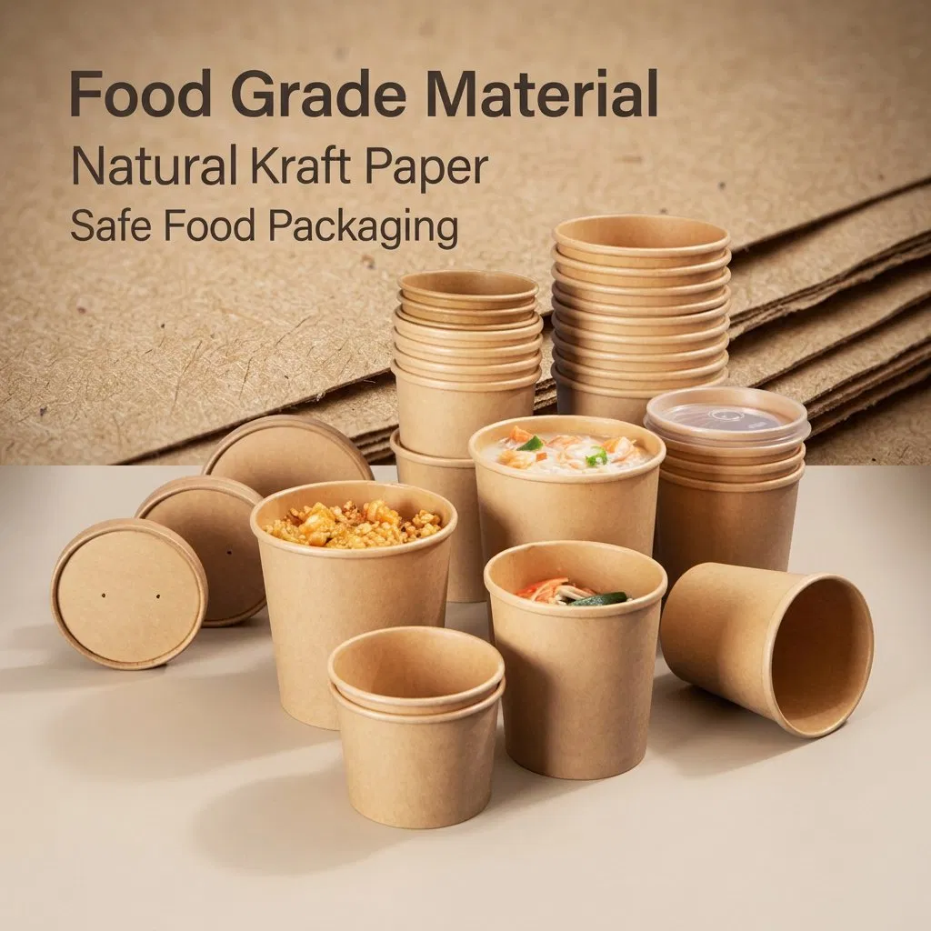 Container de Papel Kraft para Preparação de Refeições