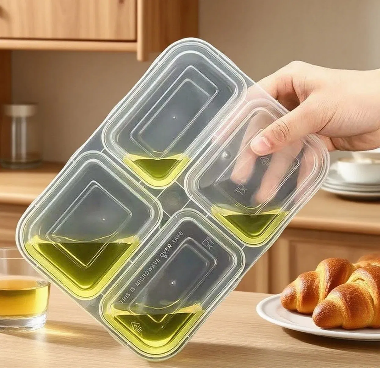 Caixa de Descarte Eco-Injetada em PP de Grau Alimentar, Segura contra Vazamentos – Baixo Carbono para Marcas de Catering Sustentáveis