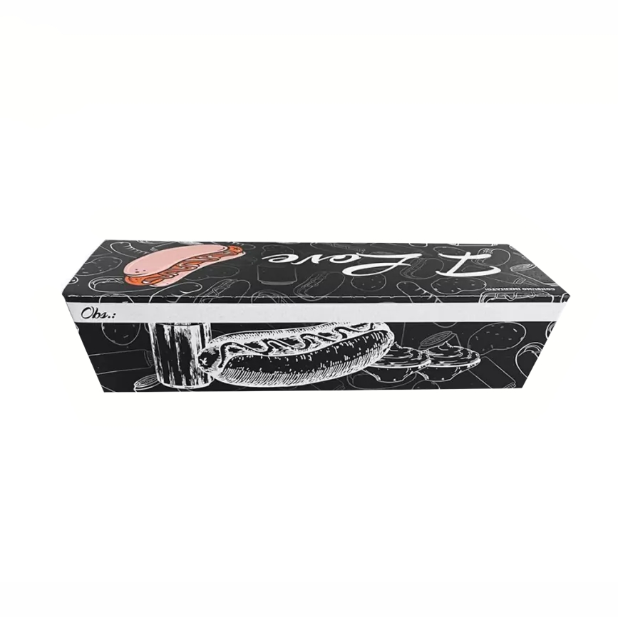 Salsicha Takeout Design personalizado Hot Dog embalagem Box Takeout Food Caixa com tampa