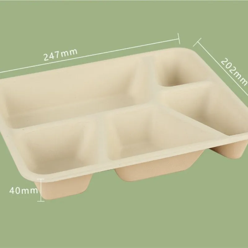 Caixa de Alimentos Descartável Biodegradável Compostável com Logotipo Personalizado Impressa Retangular Recipiente para Almoço Caixa de Almoço Cozinha Piquenique Caixa para Levar