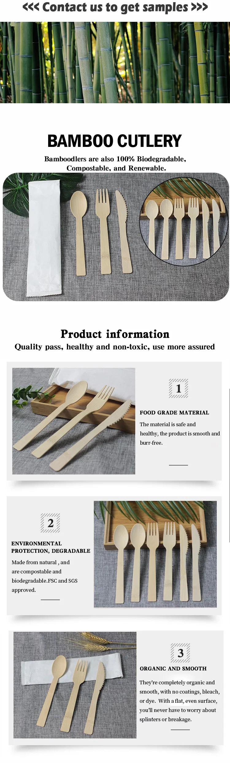 Detalhes Talheres de Bambu