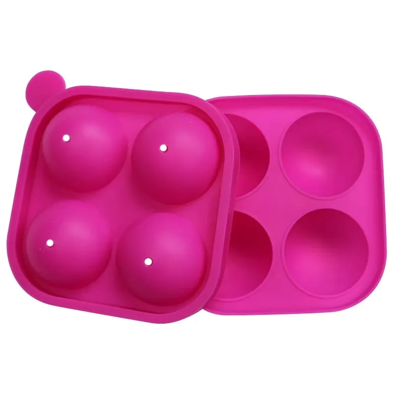 4-Hole Molde de Pirulito Circular, Molde de Pirulito de Doce Duro em Silicone, Molde de Bolo em Silicone, Grau Alimentício