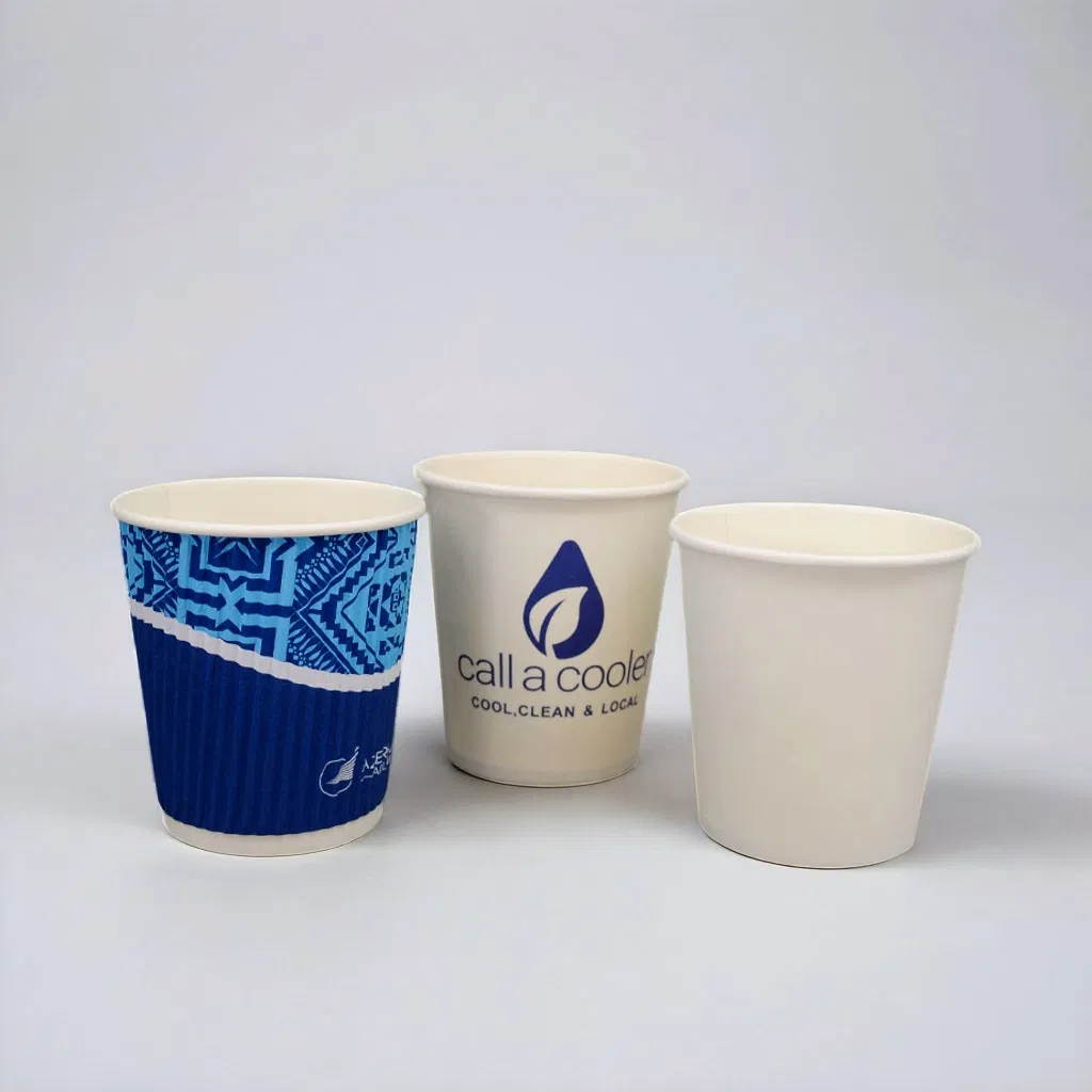 4oz 8oz 10oz 12oz 16oz 20oz Copo de Papel Descartável Personalizado para Bebidas Quentes e Frias com Tampa para Chá de Leite e Café