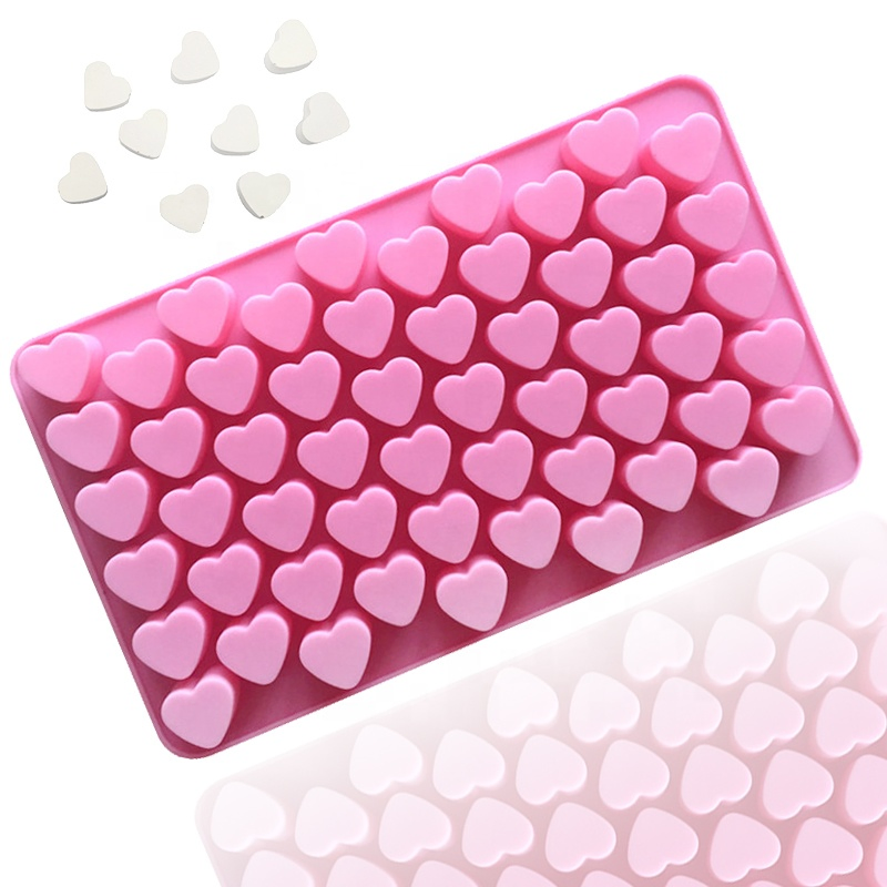 Moldes de Silicone em Forma de Coração com Cavidade para Chocolate, Utensílios de Cozinha, Moldes para Sabão, Bandejas de Resina, DIY, Fazer à Mão