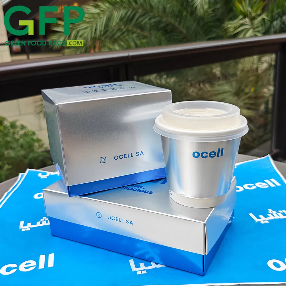 Copo de papel descartável de parede dupla ecológico de fábrica por atacado com logotipo e designs personalizados