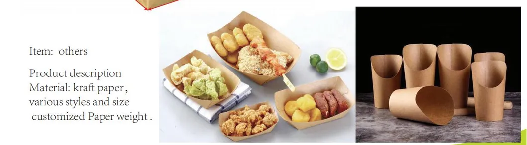 Container de papel kraft para comida para viagem, salada, fruta, espaguete, frango frito