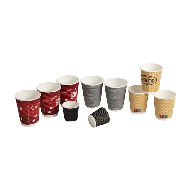 Copo de papel descartável de parede única para café, feito sob medida, compostável e biodegradável para bebidas quentes
