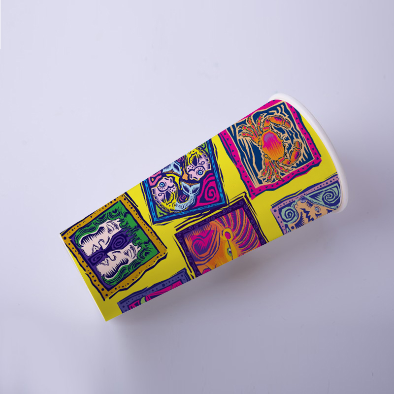 PE 22oz Copo de Papel Personalizado de Parede Simples com Tampa para Bebida Quente Fria