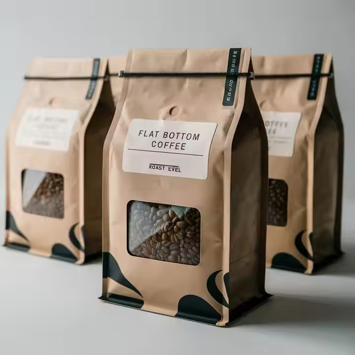Saco de Embalagem Plástica Eco-Friendly Selado a Quente Personalizado 500g 1kg 2kg Doypack com Zíper em Pé para Embalagem de Alimentos para Café