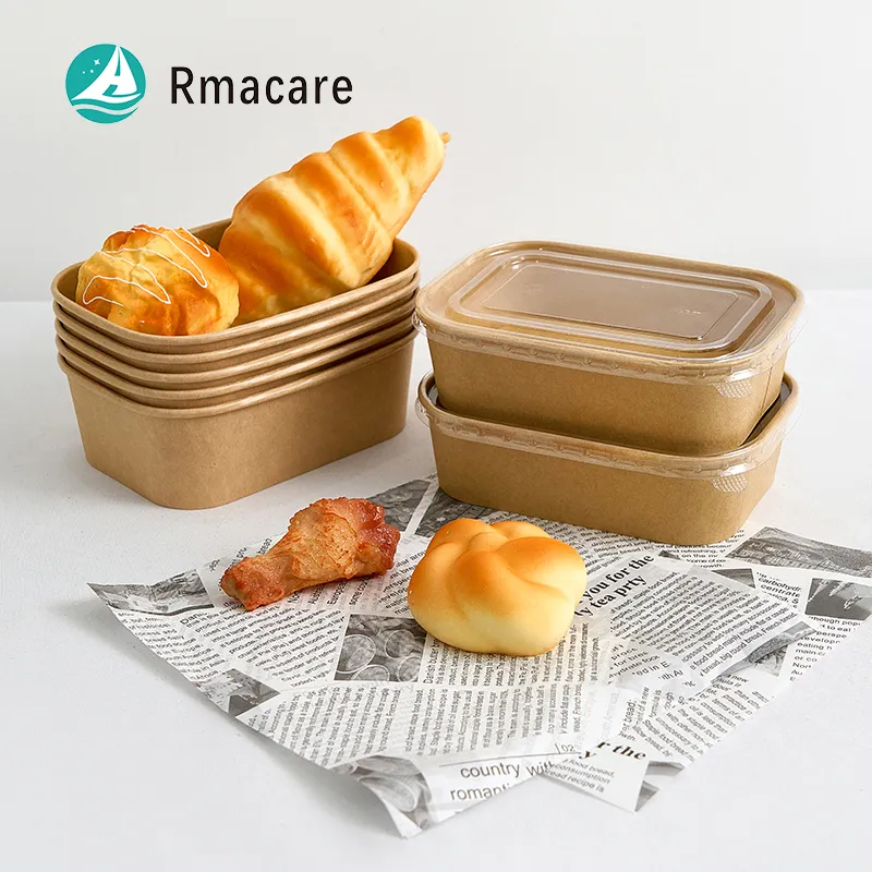 Caixas de papel kraft personalizadas para sushi, batatas fritas, ovos, fast food