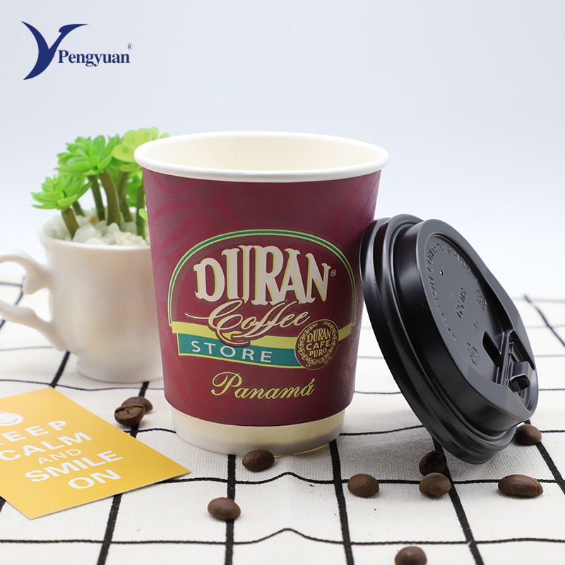 Copos de Papel para Bebidas Quentes e Frias Personalizados e Descartáveis Sem Pfas 4oz 6oz 8oz 10oz 12oz 14oz 16oz para Cafeteria