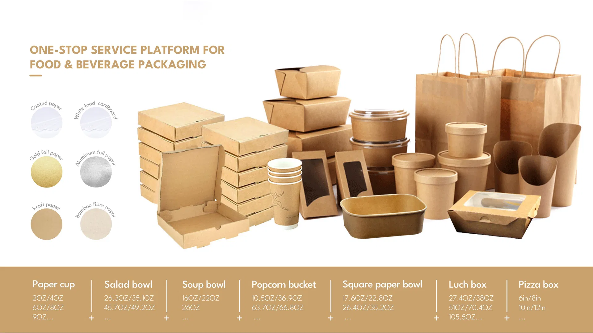 Embalagem de Papel Personalizável para Alimentos