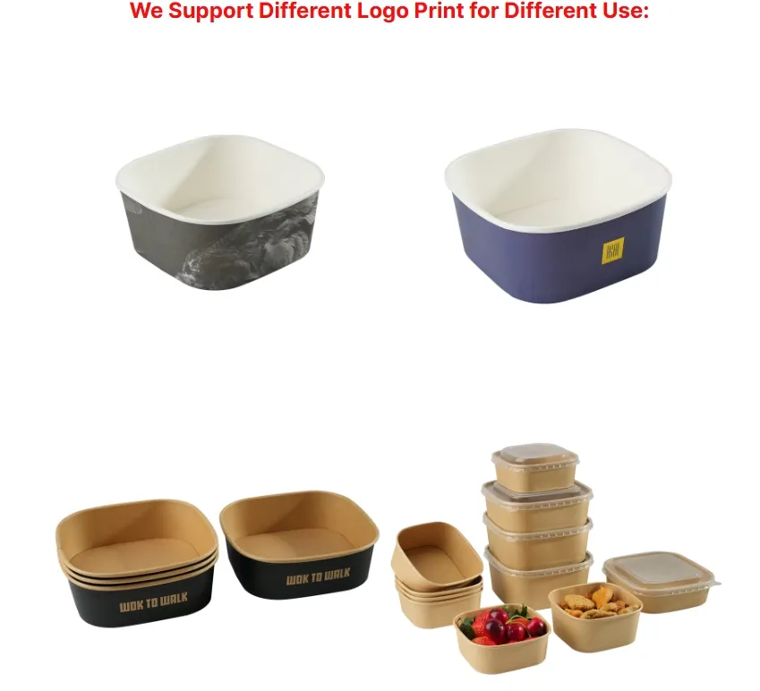 Bowl Quadrado de Papel Kraft Marrom Ecológico para Alimentos