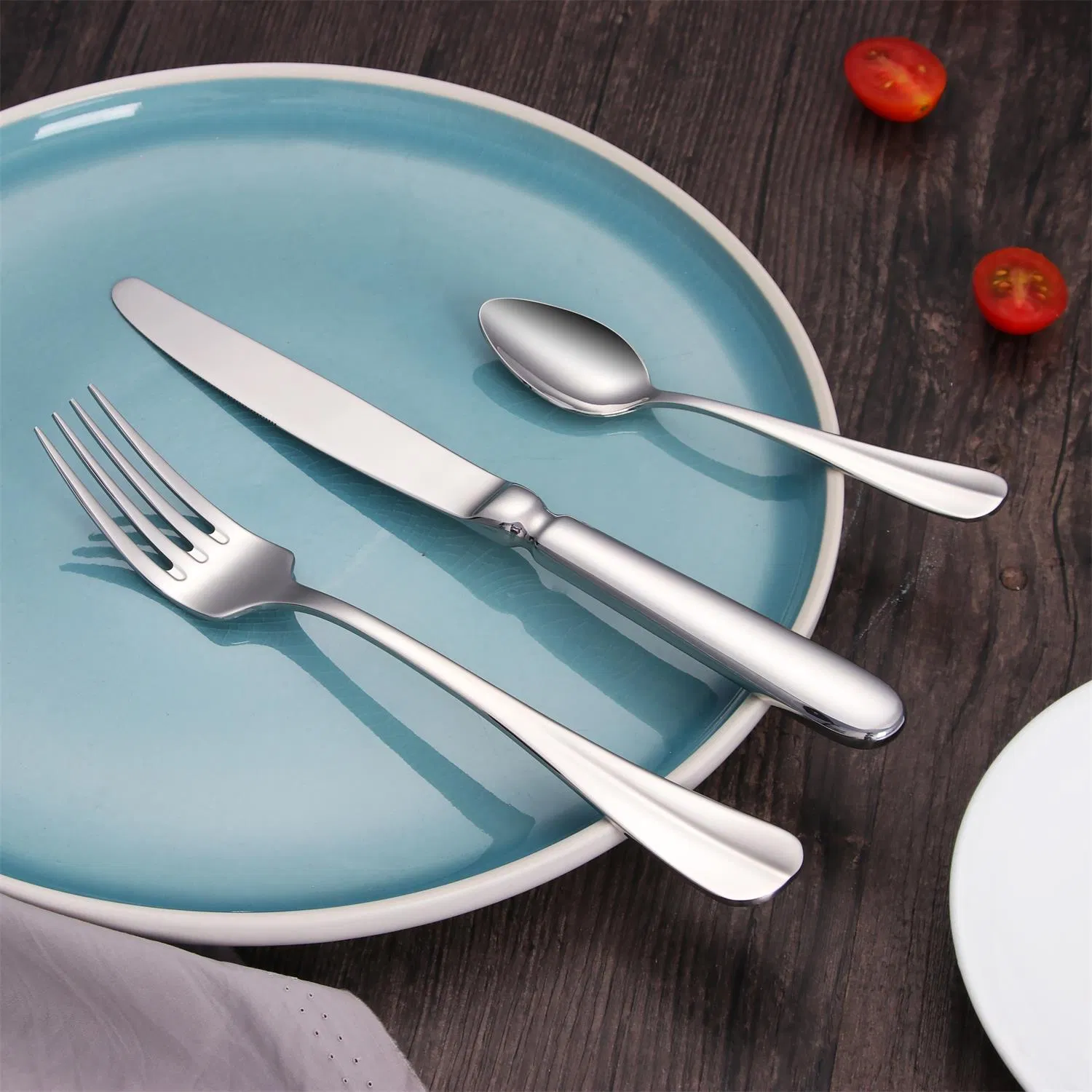Conjunto de Talheres de Aço Inoxidável Decorativos para Casamento e Festa por Atacado
