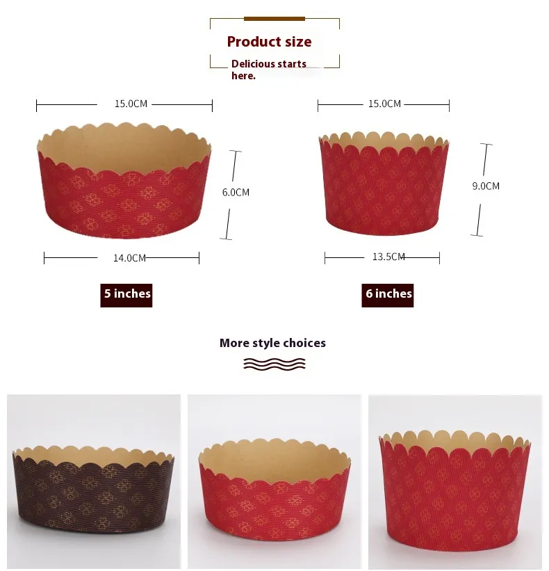 Moldes de Caixa para Bolos Vermelho Marrom Resistente para Copos de Papel para Assar
