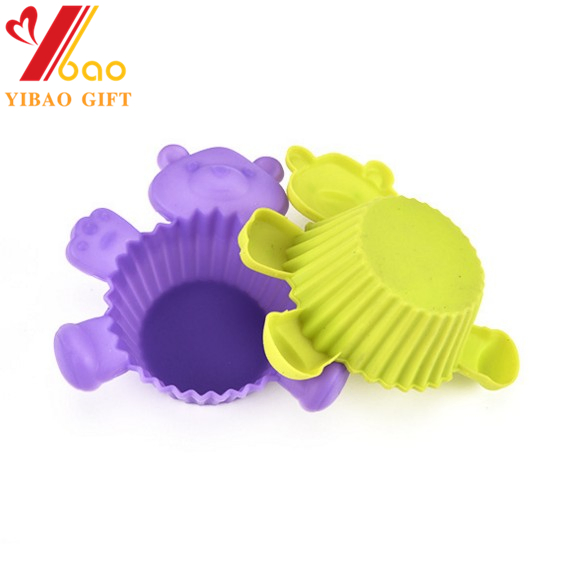 Molde de Bolo de Papel em Silicone Personalizado 3D Urso Fofo Ferramentas para Bolo