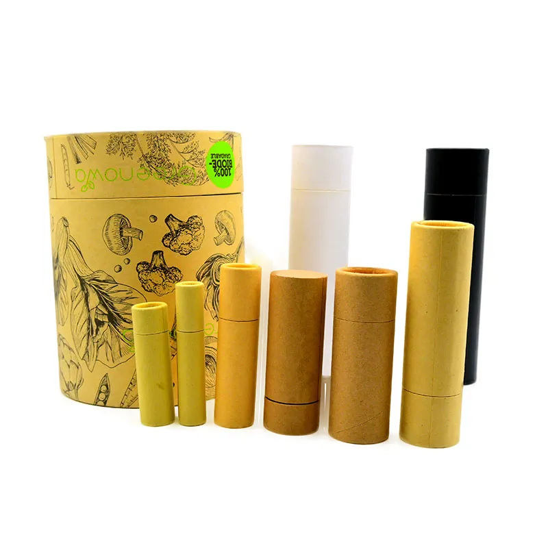 Impressão Ecológica Alimentícia Biodegradável Cilindro Tubo de Papel Kraft Embalagem com Janela