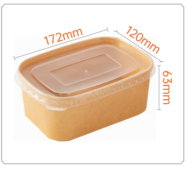 Container de Papel Kraft Ecológico para Embalagem de Alimentos, Container para Sopa, Salada