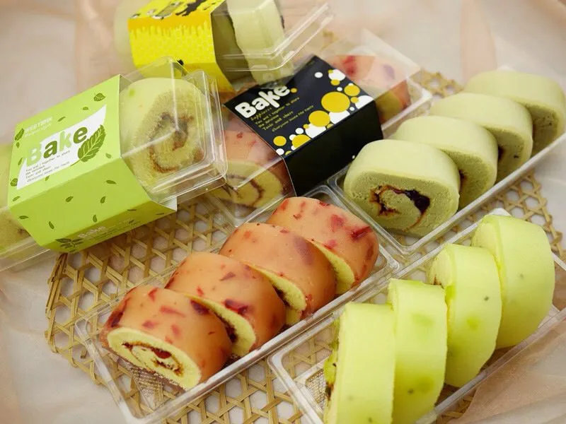 Embalagem de alimentos de pastelaria, pão, bolo, mini bolo, sushi