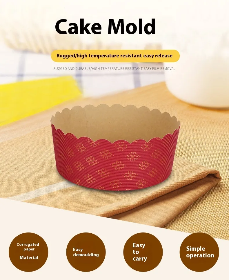 Moldes de Caixa para Bolos Vermelho Marrom Resistente para Copos de Papel para Assar
