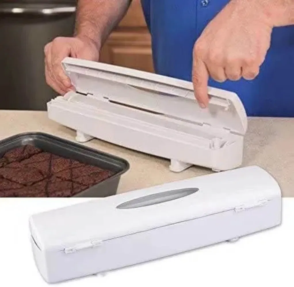 Dispensador de Filme Plástico Caixa de Suporte para Alimentos Puxe Pressione o Filme Alumínio Kw003_1