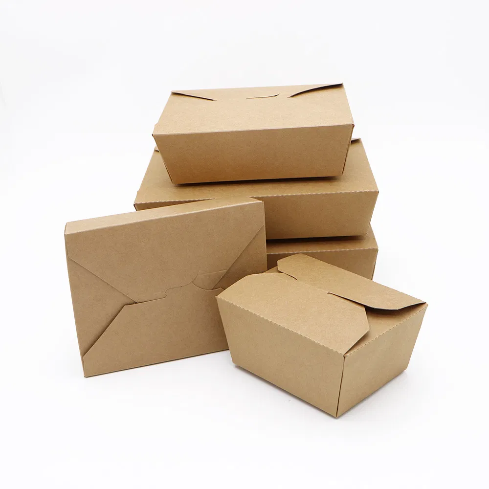 Container de Salada de Papel Kraft para Descarte para Viagem