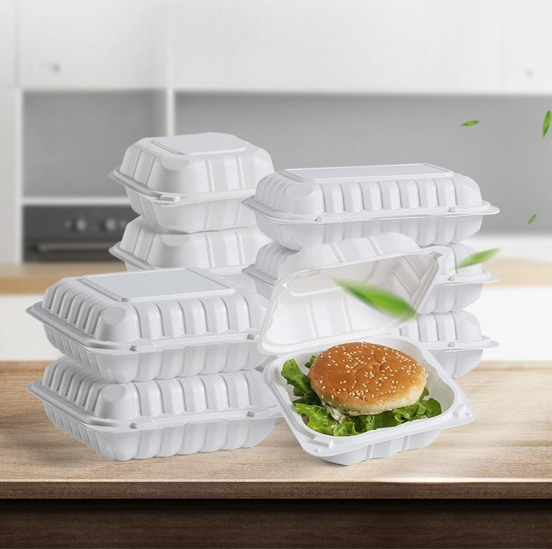 Caixa de Almoço para Viagem Descartável Estilo Americano 5.5*5.5 Polegada para Hambúrguer e Salada Caixa Grossa de Grau Alimentício para Fast Food