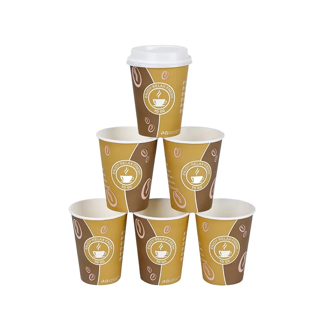 Retire Copos de Papel Kraft Descartáveis para Bebidas Quentes Copos de Papel Descartáveis para Café