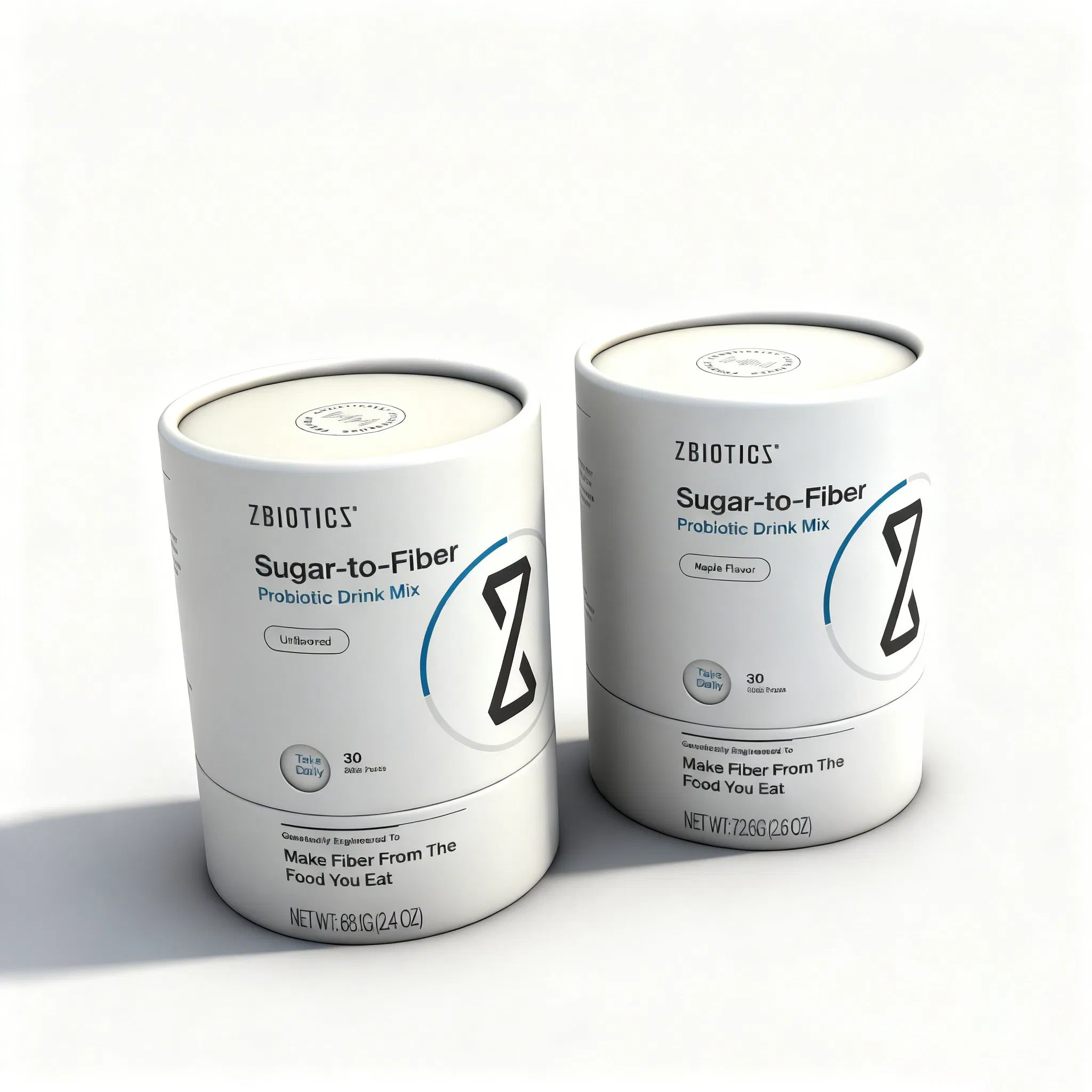 Embalagem ecológica impressa em CMYK personalizada com canister redondo selado de forma segura para pó de proteína em tubo de papel