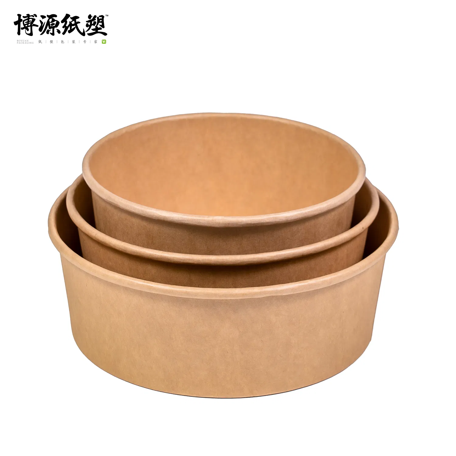 Container de papel kraft para comida para viagem, salada, fruta, espaguete, frango frito