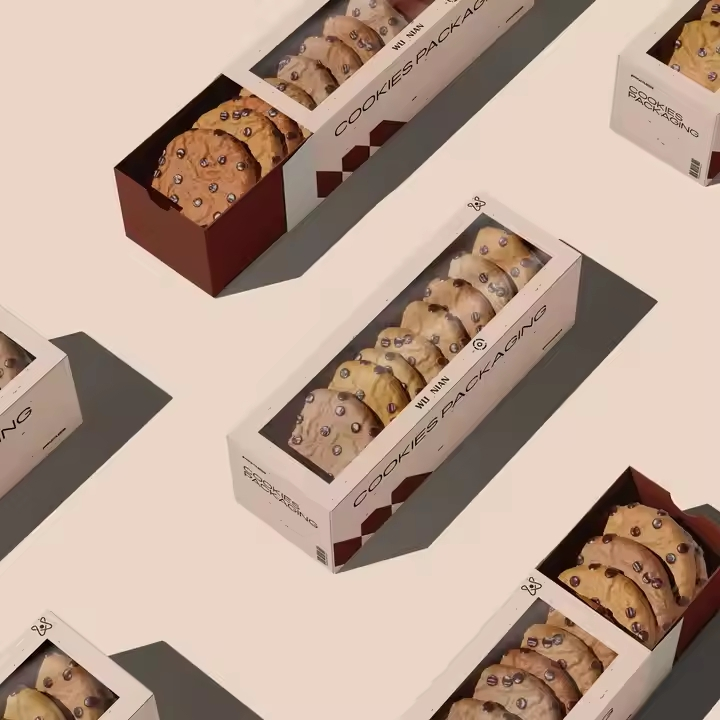 Caixa de Doces de Pastelaria Ecológica Personalizada para Donuts e Biscoitos, Design e Embalagem de Alimentos e Lanches