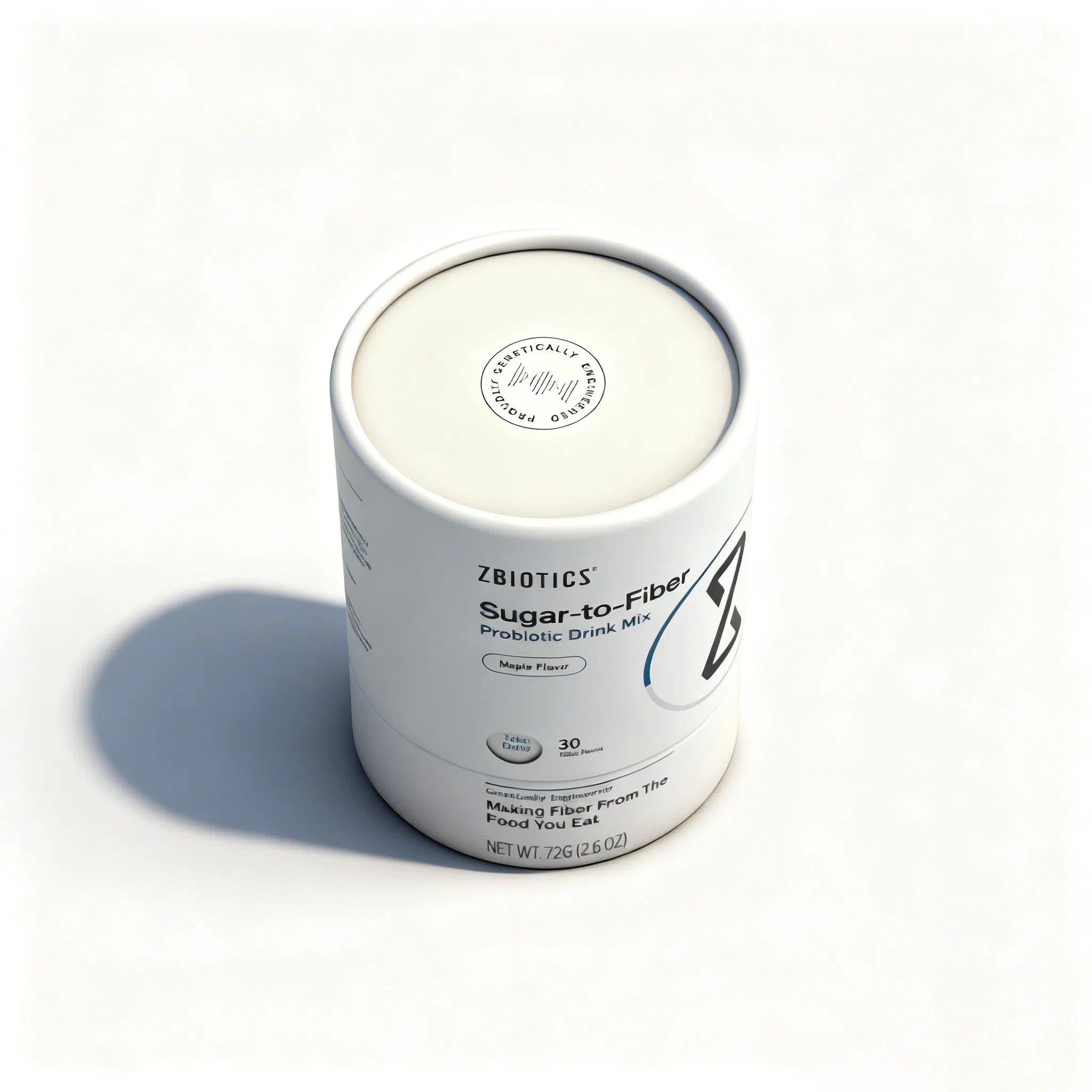 Embalagem ecológica impressa em CMYK personalizada com canister redondo selado de forma segura para pó de proteína em tubo de papel