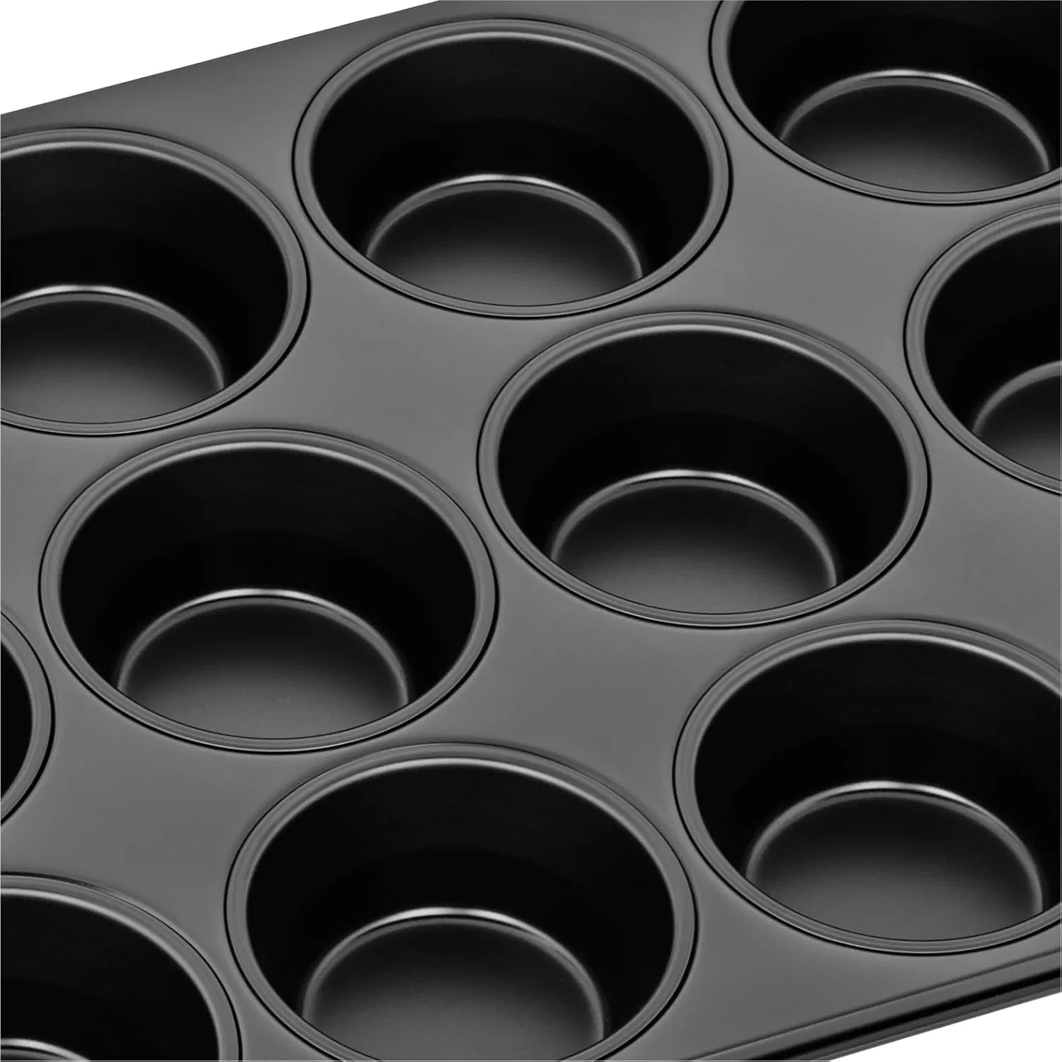 Venda por Atacado Quente 12 Copo de Aço Carbono Papel de Forno Forma de Bolo Antiaderente Forma de Muffin