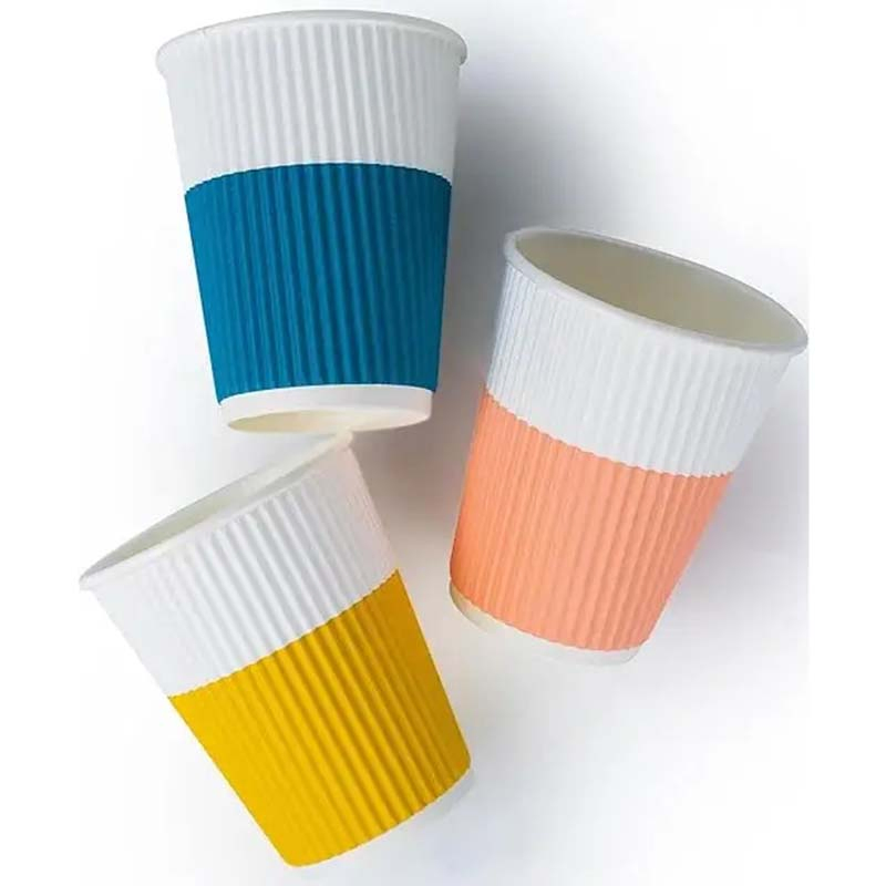 Copo de papel para bebida fria reciclável, bebida quente, ondulado, café