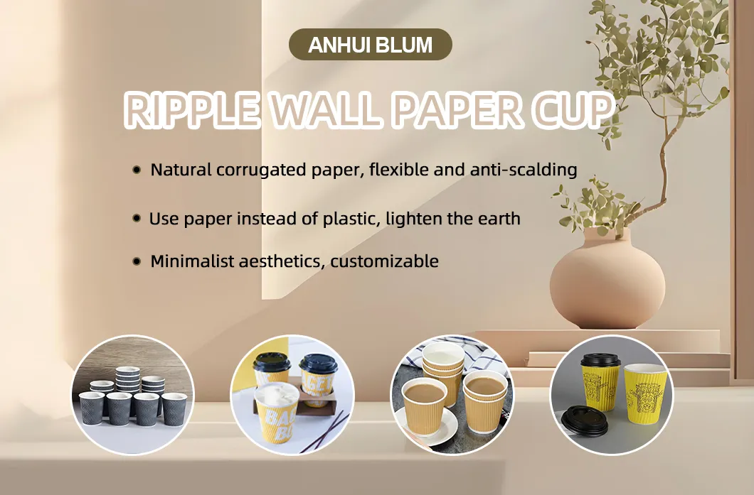 Copo de papel para bebida fria reciclável, bebida quente, ondulado, café