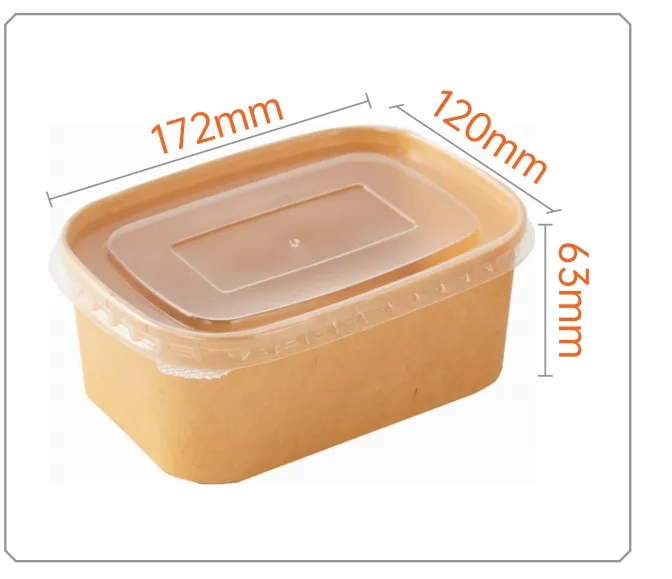 Container de Papel Kraft Ecológico para Embalagem de Alimentos, Container para Sopa, Salada