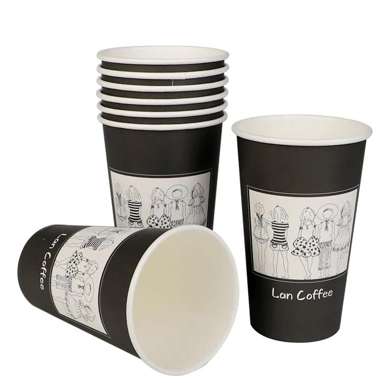 8oz 12oz 16oz 20oz Copo de Café Biodegradável à Base de Água com Dupla Parede e Parede Ondulada para Bebidas Frias e Quentes