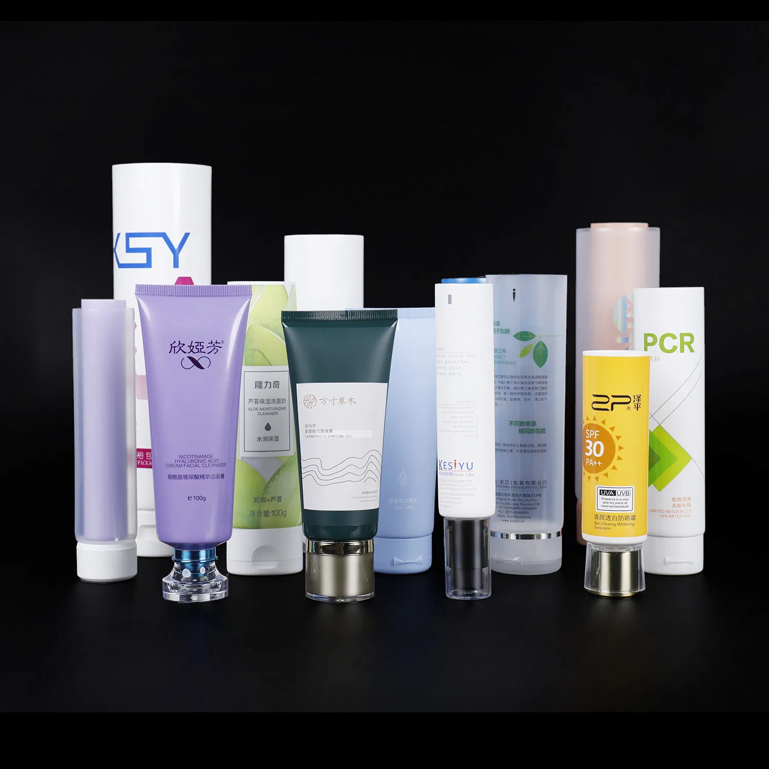 Tubo plástico vazio personalizado ecológico para creme facial e de mãos, embalagem cosmética macia com tampa flip