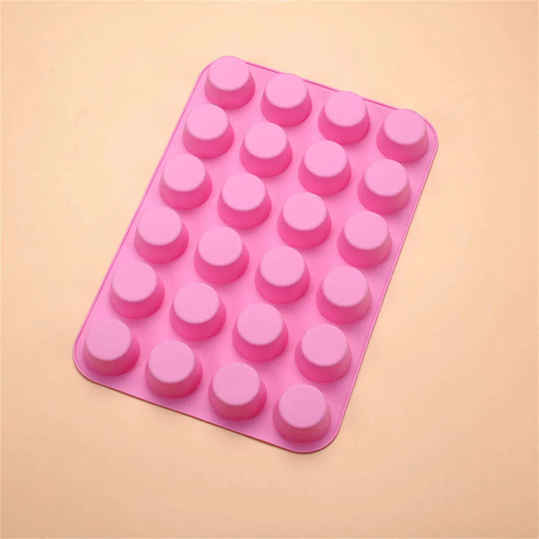 Fabricante da China 24 Células FDA Molde de Bolo de Papel de Silicone Redondo de Silicone