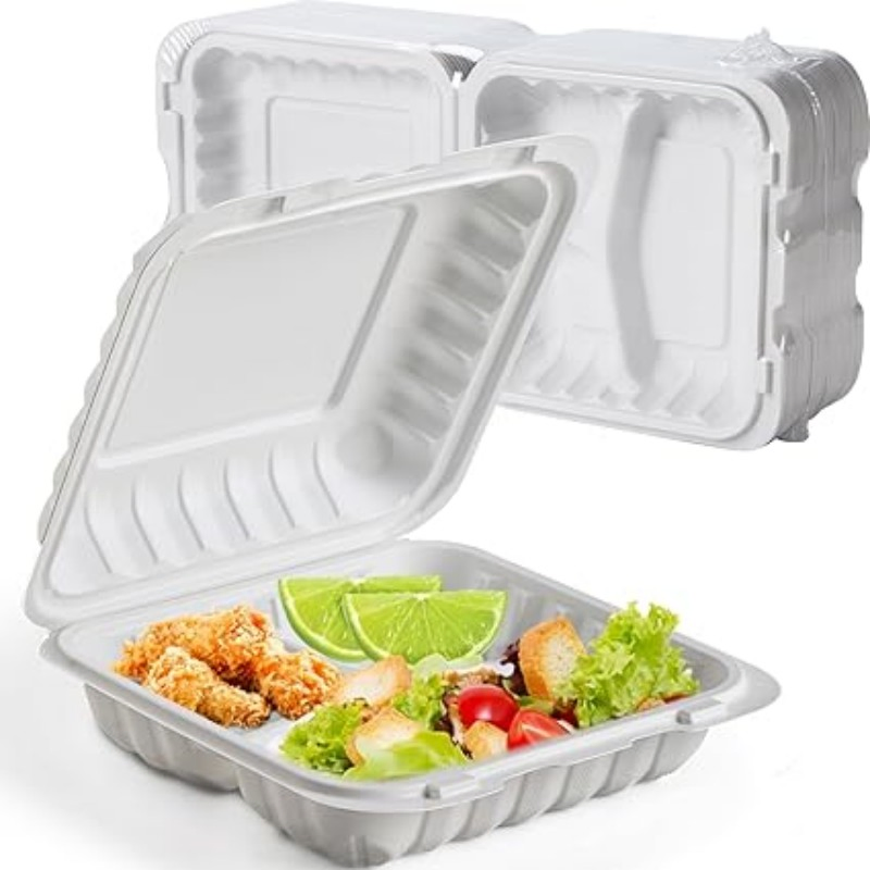 Caixa de Hambúrguer Branca de Célula Única 8-Inch para Fast Food para Viagem