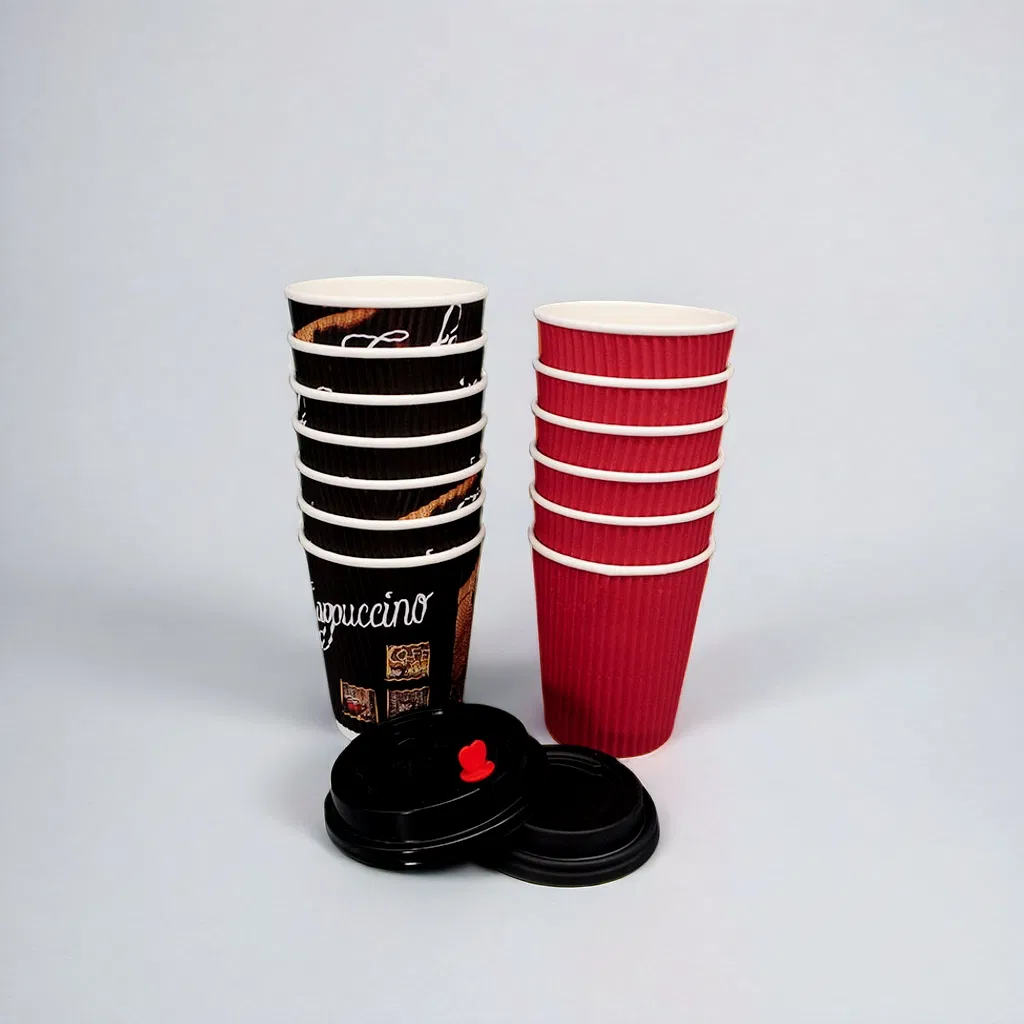 4oz 8oz 10oz 12oz 16oz 20oz Copo de Papel Descartável Personalizado para Bebidas Quentes e Frias com Tampa para Chá de Leite e Café