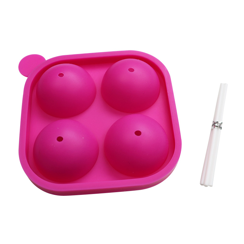 4-Hole Molde de Pirulito Circular, Molde de Pirulito de Doce Duro em Silicone, Molde de Bolo em Silicone, Grau Alimentício