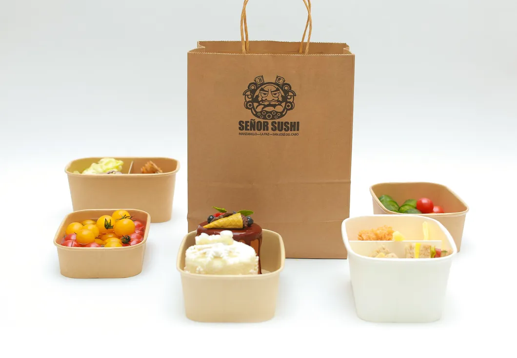 Caixa Para Levar Alumínio Bagasse Papel Polpa Biodegradável Recipiente para Alimentos